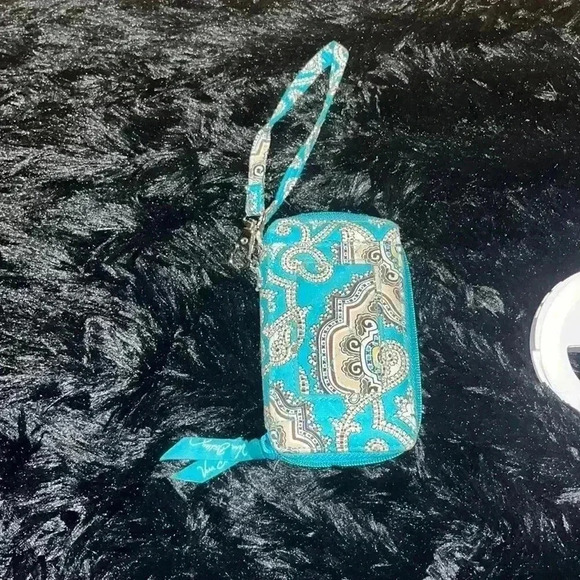 Two Vera Bradley Yellow and Blue Paisley Wristlets Bundle - Picture 3 of 11